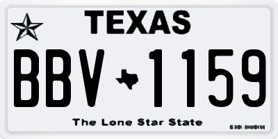 TX license plate BBV1159