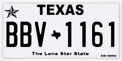 TX license plate BBV1161