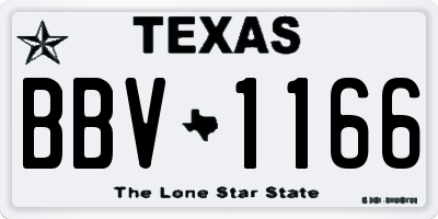TX license plate BBV1166