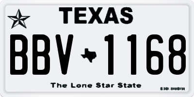 TX license plate BBV1168