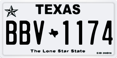 TX license plate BBV1174