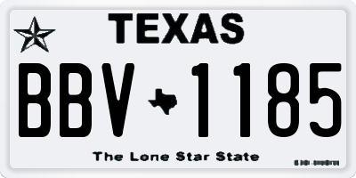 TX license plate BBV1185
