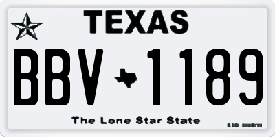 TX license plate BBV1189