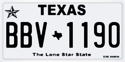 TX license plate BBV1190