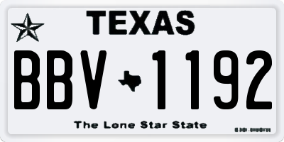 TX license plate BBV1192