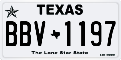 TX license plate BBV1197