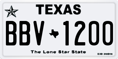 TX license plate BBV1200