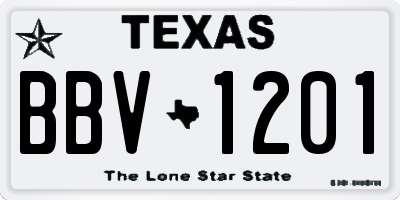 TX license plate BBV1201