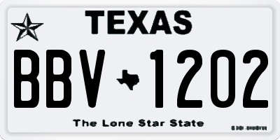 TX license plate BBV1202