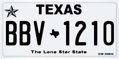 TX license plate BBV1210