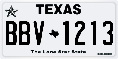 TX license plate BBV1213