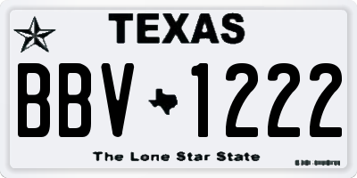 TX license plate BBV1222