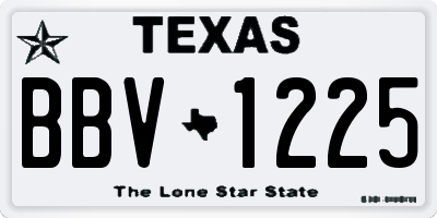 TX license plate BBV1225