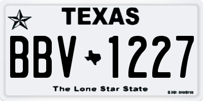 TX license plate BBV1227