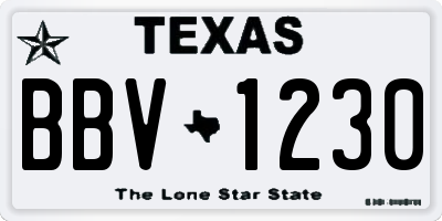 TX license plate BBV1230