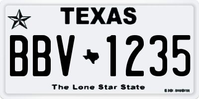 TX license plate BBV1235