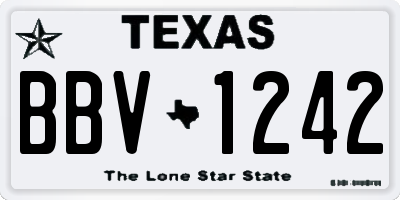 TX license plate BBV1242
