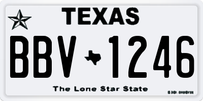 TX license plate BBV1246