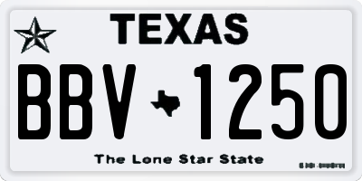 TX license plate BBV1250