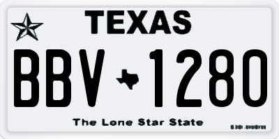 TX license plate BBV1280