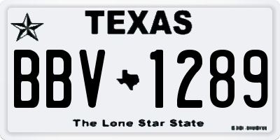 TX license plate BBV1289