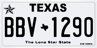 TX license plate BBV1290