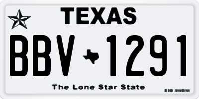 TX license plate BBV1291