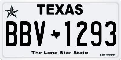 TX license plate BBV1293