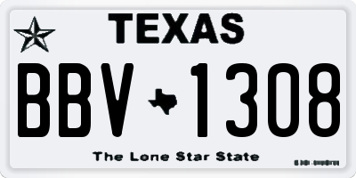 TX license plate BBV1308