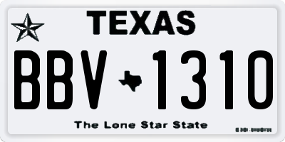 TX license plate BBV1310
