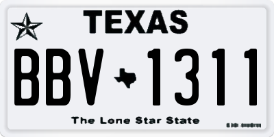 TX license plate BBV1311