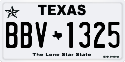 TX license plate BBV1325