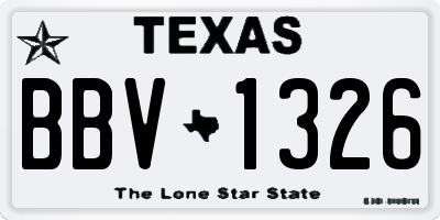 TX license plate BBV1326