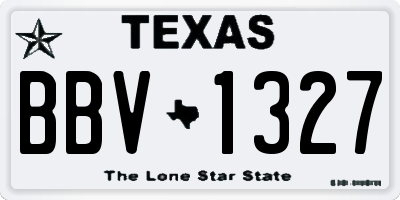 TX license plate BBV1327