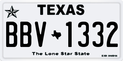 TX license plate BBV1332