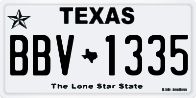 TX license plate BBV1335