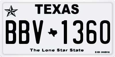 TX license plate BBV1360