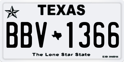 TX license plate BBV1366