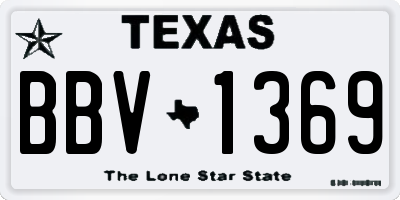 TX license plate BBV1369