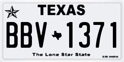 TX license plate BBV1371