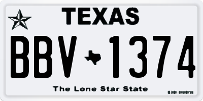 TX license plate BBV1374
