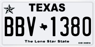 TX license plate BBV1380