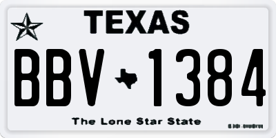 TX license plate BBV1384