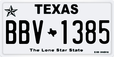 TX license plate BBV1385