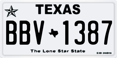 TX license plate BBV1387