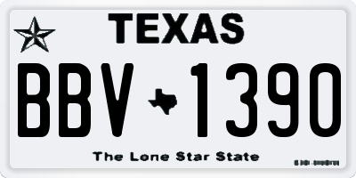 TX license plate BBV1390