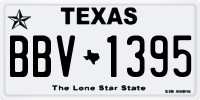 TX license plate BBV1395