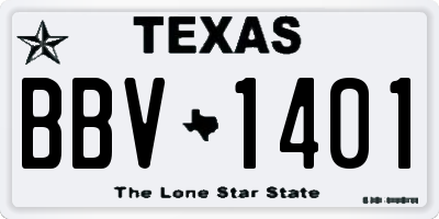 TX license plate BBV1401