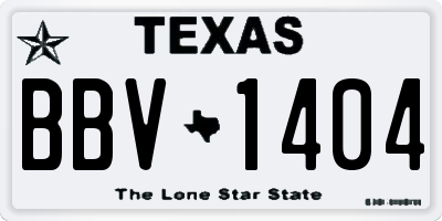 TX license plate BBV1404