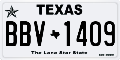 TX license plate BBV1409